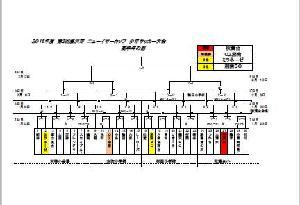 15年度第2回藤沢市ﾆｭｰｲﾔｰｶｯﾌﾟ少年ｻｯｶｰ大会 高学年の部 最終結果 ジュニアサッカーnews