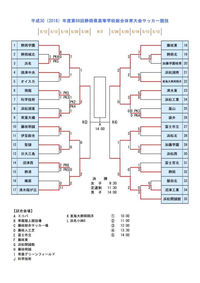 18年度 インハイ 第66回静岡県高等学校総合体育大会サッカー競技 優勝は藤枝東 ジュニアサッカーnews