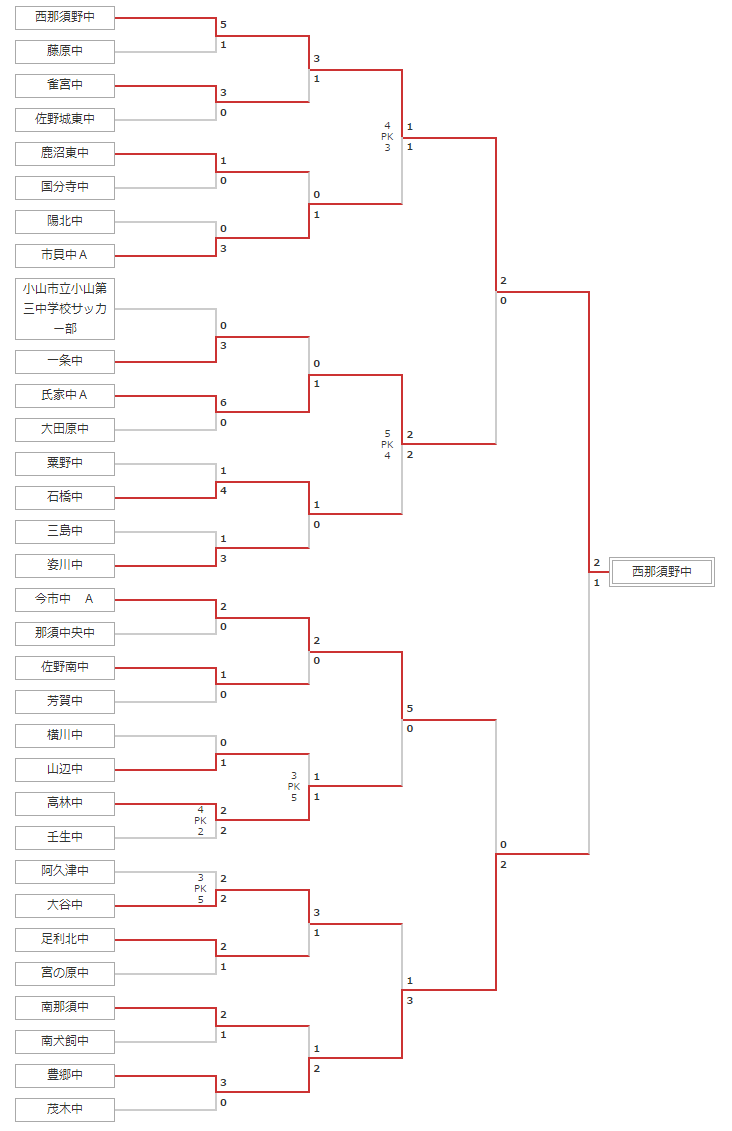 18年度 栃木県中学校総合体育大会サッカー大会 優勝は西那須野中学校 ジュニアサッカーnews