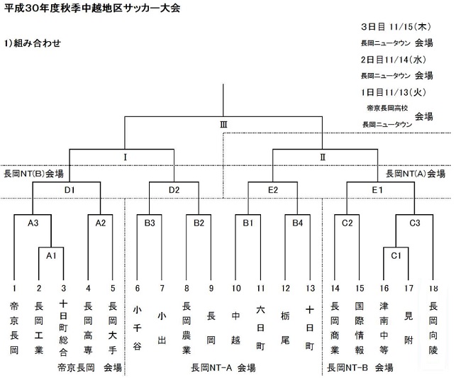 18年度 新潟県高等学校秋季地区大会 中越地区サッカー競技大会 優勝は帝京長岡高校 ジュニアサッカーnews