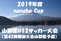 2019nanahocup 山梨県U-12サッカー大会 第43回関東少年サッカー大会山梨予選最終結果掲載!優勝はヴァンフォーレ甲府!