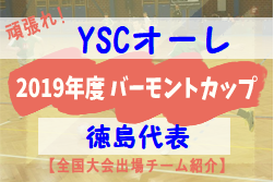 頑張れYSCオーレ!2019年度 バーモントカップ徳島県代表【全国大会出場チーム紹介】