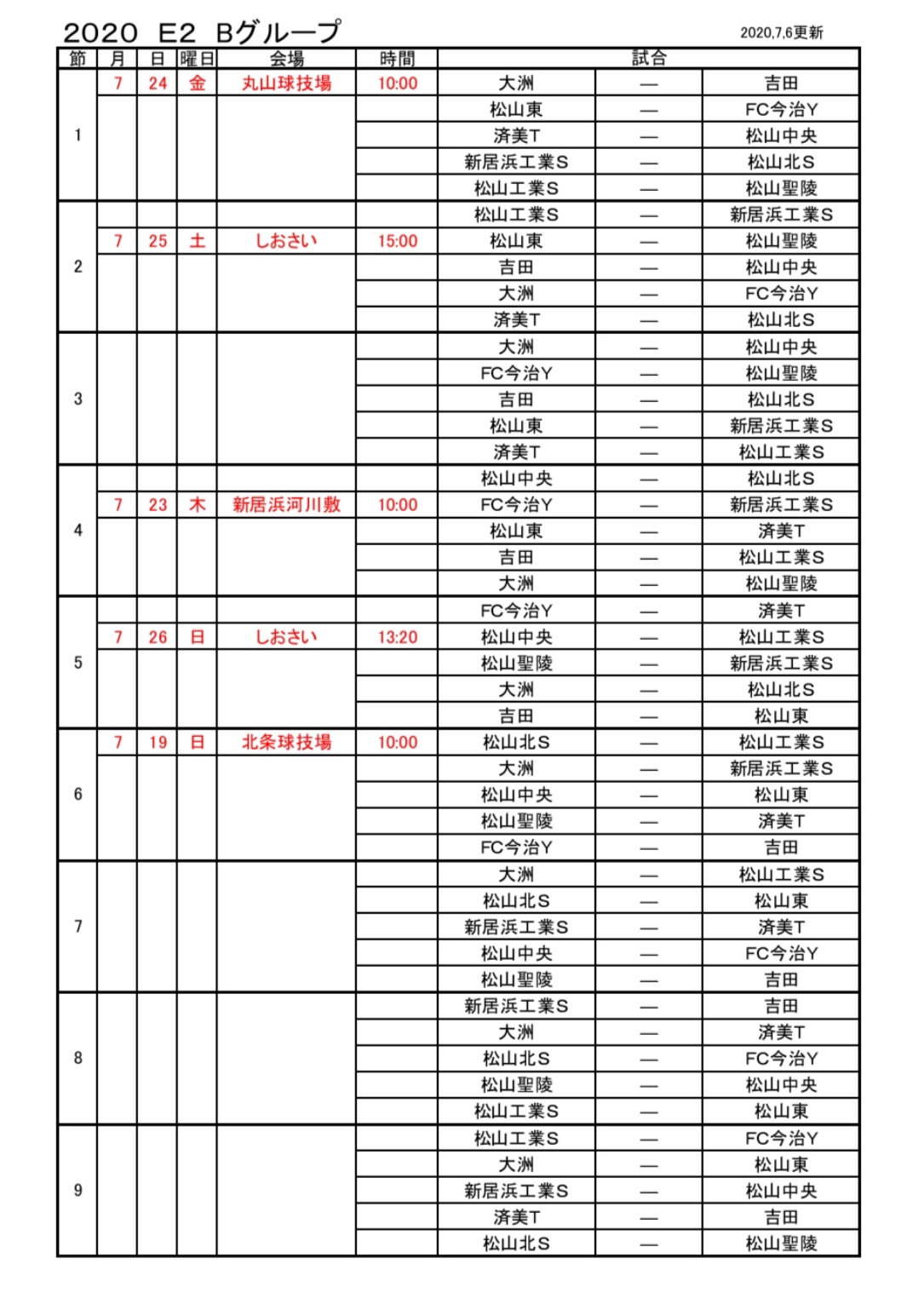 年度高円宮杯 Jfa U 18サッカーリーグ愛媛県リーグ Eリーグ 全日程終了 ジュニアサッカーnews 年度高円宮杯 Jfa U 18サッカーリーグ愛媛県リーグ Eリーグ 全日程終了 ジュニアサッカーnews