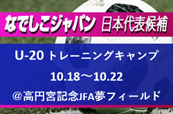 U-20日本女子代表候補トレーニングキャンプ（10.18～10.22＠高円宮記念JFA夢フィールド） メンバー・スケジュール発表！