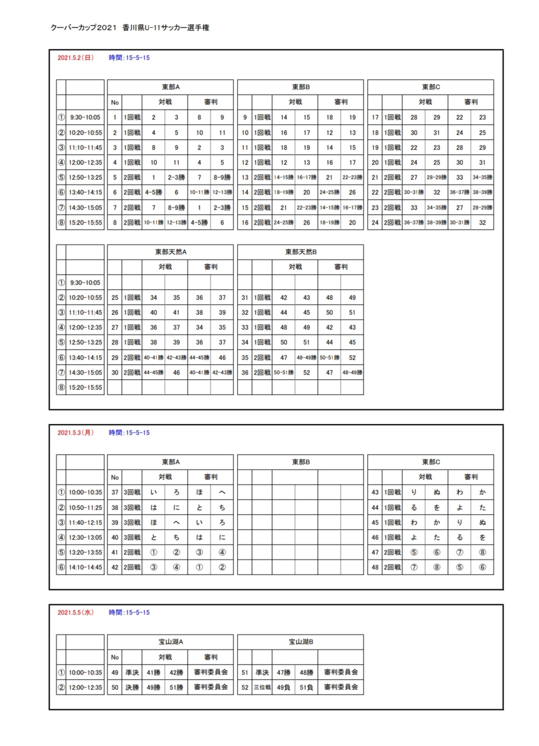 21年度 クーバー カップ 第4回香川県u 11サッカー選手権大会 組合せ掲載 5 2 3 5開催 ジュニアサッカーnews 21年度 クーバー カップ 第4回香川県u 11サッカー選手権大会 組合せ掲載 5 2 3 5開催 ジュニアサッカーnews