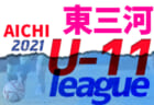 【大会中止】2021年度 西三河U-11リーグ（愛知）1/15,16までの結果掲載！後期リーグ中止