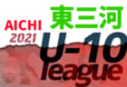 2021年度 名古屋U-10リーグ 後期（愛知）12/19までの結果掲載