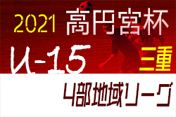 高円宮杯JFAU-15リーグ2021三重4部（各地区リーグ） 3部参入プレーオフは実施せず！各地区の昇格チーム決定！