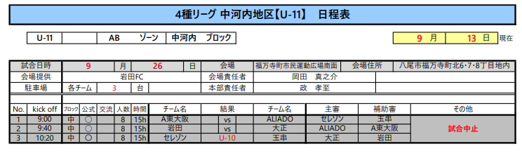 21年度 4種リーグu 10 中河内地区 大阪 組合せ掲載 情報お待ちしています ジュニアサッカーnews 21年度 4種リーグu 10 中河内地区 大阪 組合せ掲載 情報お待ちしています ジュニアサッカーnews