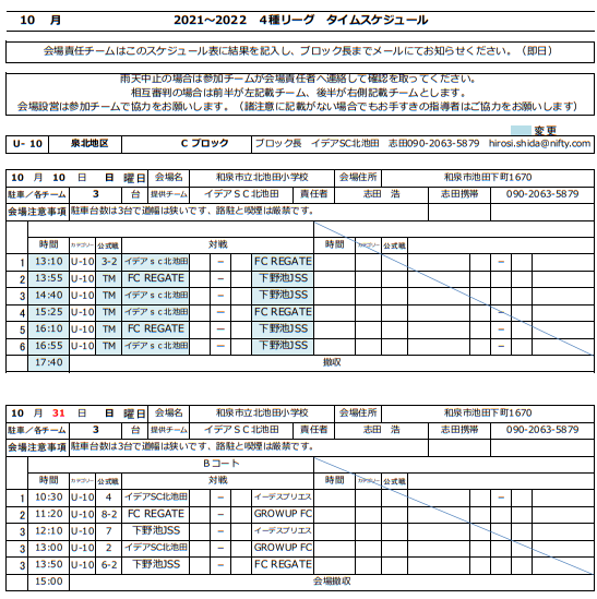 21年度 4種リーグu 10 泉北地区 大阪 10 9 10結果更新 次節10 24 未判明分情報お待ちしています ジュニアサッカーnews 21年度 4種リーグu 10 泉北地区 大阪 10 9 10結果更新 次節10 24 未判明分情報お待ちしています ジュニアサッカーnews