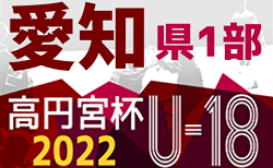 2022年度 高円宮杯U-18愛知県1部リーグ 最終節  12/3結果速報！