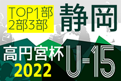 22年度 高円宮杯jfa U 15リーグ静岡 Top 1部 2部 3部 7 2 3結果更新 入力ありがとうございます 次回7 9 10 ジュニア サッカーnews