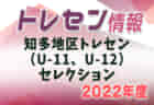 【日程変更】2022年度 JFAトレセン愛知U-14,U-15 知多 選考会 新U-14は4/4,17、新U-15は3/28,4/11開催！