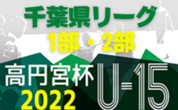 高円宮杯JFA U-15サッカーリーグ2022千葉1部・2部　6/26までの結果更新！次回7/2,3開催