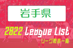 2022年度 岩手県リーグ戦表一覧