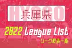 2022年度 兵庫県リーグ戦表一覧