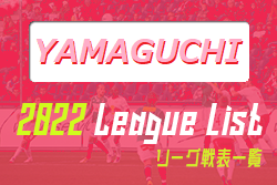 2022年度 山口県リーグ戦表一覧