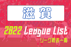 2022年度 滋賀県リーグ戦表一覧