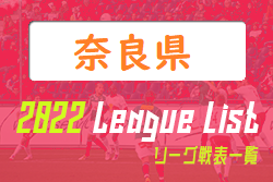 2022年度 奈良県リーグ戦表一覧