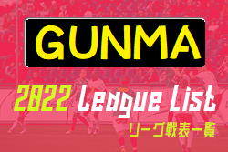 2022年度 群馬県リーグ戦表一覧