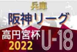 高円宮杯 JFA U-18サッカーリーグ2022 阪神リーグ（兵庫） 8/23判明分結果！1部・2部全試合終了！3部・4部次戦および未判明分の情報提供お待ちしています