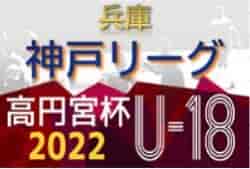 高円宮杯 JFA U-18サッカーリーグ2022 神戸リーグ（兵庫）1部・2部全試合終了！3部あと2試合、六甲 vs 灘、須磨学園 vs 村野工の情報提供お待ちしています