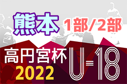2022年度 高円宮杯 JFA U-18サッカーリーグ熊本（1部・2部）結果更新！次節7/9,10