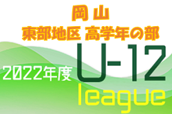 2022年度 第47回 岡山県東部少年サッカーリーグ（高学年の部）各リーグ判明分順位掲載！