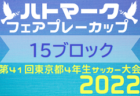 2022年度 ハトマークフェアプレーカップ第41回 東京 4年生サッカー大会  第12ブロック 優勝はFC COLORS！