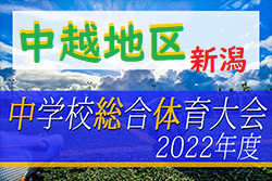 2022年度 第54回中越地区中学校サッカー大会（総体予選）新潟　優勝は加茂市立葵中学校！上位4チーム県大会に進出決定