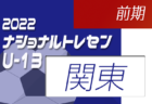 2022年 ナショナルトレセンU-13関東・前期（5/28,29）参加メンバー発表！