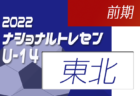 2022ナショナルトレセンU-14前期（5/19～22）北海道参加メンバー発表のお知らせ！