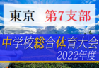 2022年度 東京都中学総体 兼 中学校サッカー選手権（第5支部予選）代表4チーム掲載！都大会進出