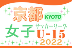 JFA U-15 女子 サッカーリーグ2022京都 優勝は京都精華！