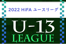 2022 HiFA ユースリーグU-13（広島県）全結果掲載