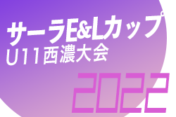 2022年度 サーラE＆Lカップ U11西濃大会（旧 ガステックカップU-11）（岐阜）優勝は翼SCレインボー垂井！情報ありがとうございます！