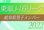 【静岡県選抜】2022年度 東海U-16リーグ 参加メンバー掲載！