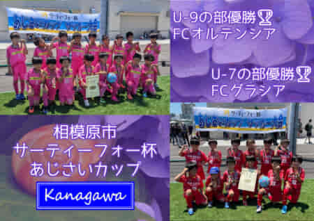 2022年度 相模原市サーティーフォー杯あじさいカップ U-9･U-7 (神奈川県) U-9はFCオルテンシア、U-7はFCグラシアが優勝！情報ありがとうございます！