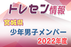 【メンバー】2022年度第49回東北総合体育大会（ミニ国体）宮城県少年男子メンバー掲載！