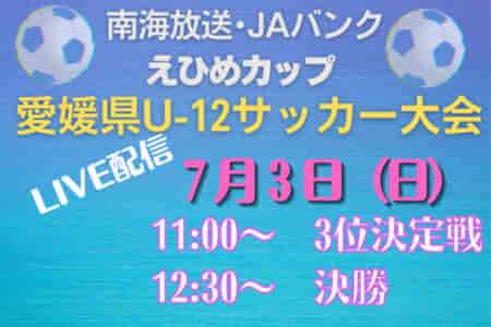 【LIVE配信】「第46回 南海放送・JAバンクえひめカップ 愛媛県U-12サッカー大会」7/2,3