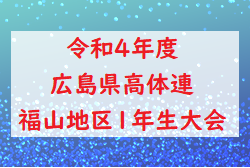 2022年度 令和4年度広島県高等学校体育連盟福山地区1年生大会サッカー男子の部　優勝は銀河学院！