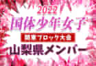 【メンバー】2022年度第77回 国民体育大会東海ブロック大会  少年男子サッカー競技（ミニ国体）静岡県選抜メンバー掲載！