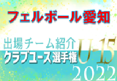 FC.フェルボール愛知ジュニアユース 登録選手一覧、意気込み動画掲載！【U-15クラブ選手権 出場チーム紹介】