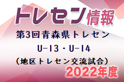 2022年度 第3回青森県トレセンU-13・U-14(地区トレセン交流試合) U-13優勝は八戸、U-14優勝は弘前！青森県トレセンメンバー掲載