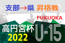 2022-23 福岡県ユース（U-15）サッカーリーグ昇格戦　結果掲載！