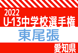 2022年度 愛知県U-13中学校サッカー選手権 東尾張大会（愛日大会）優勝は春木中学校！2連覇達成！