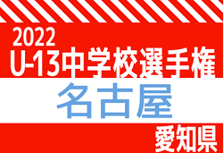 2022年度 愛知県U-13中学校サッカー選手権 名古屋大会  志段味中学校が優勝！志段味､東星の2チームは県大会出場決定！