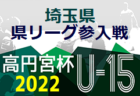 速報！2023埼玉県ユースU-15サッカーリーグ参入戦 来期2部参入8チーム決定！