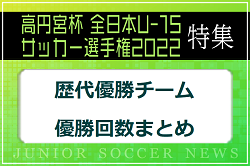 高円宮杯U-15サッカー選手権【歴代優勝チーム/優勝回数まとめ】2022年度の優勝をつかみ取るのはどのチームか！？