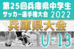 2022年度 第25回兵庫県中学生（U-13）サッカ－選手権大会 2/4,5,11開催！組合せ掲載
